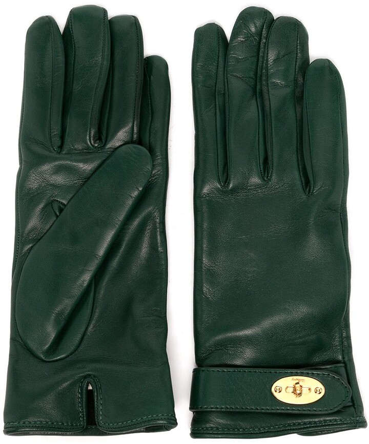 Women Green Leather Gloves | ShopStyle