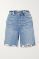 Thumbnail for your product : GRLFRND Marjan Distressed Denim Shorts - Blue