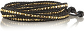 Thumbnail for your product : Chan Luu Gold-plated and leather wrap bracelet