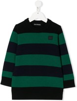 Thumbnail for your product : Acne Studios Striped Face-Motif Jumper