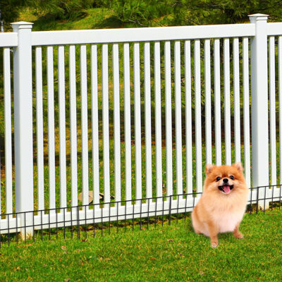 Pure Garden 24x15-Inch Animal Barrier Fence - No-Dig Garden Fence - Underground Fence Panels Deter Dogs, Rabbits, and Groundhogs