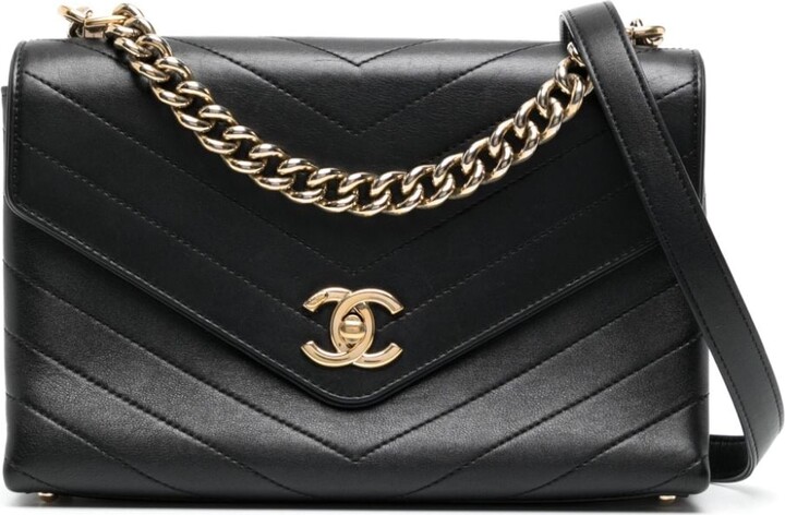 Chanel Pre Owned Chevron Classic Flap shoulder bag - ShopStyle