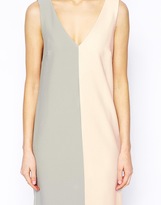 Thumbnail for your product : ASOS Shift Dress in Texture Colour Block