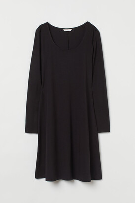 H&M MAMA Dress with Flared Skirt - Black