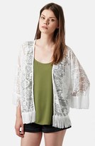 Thumbnail for your product : Topshop Fringe Lace Kimono Jacket