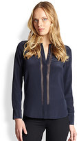 Thumbnail for your product : Vince Sheer-Panel Silk Blouse