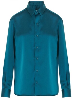 Ami Satin Button-Down Shirt