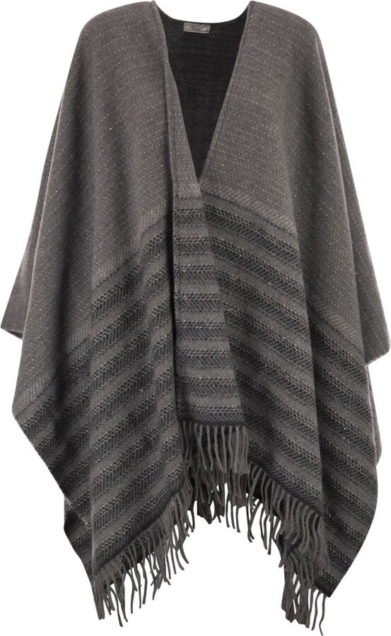 Peserico Lurex Fringe Cape