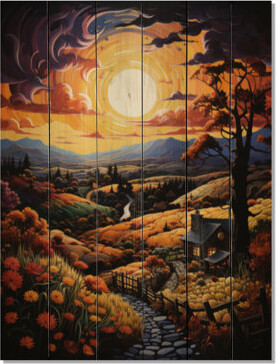 Latitude Run Countryside Bountiful Vineyard Patchwork II On Wood Print