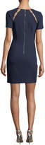 Thumbnail for your product : Alice + Olivia Kristiana Short-Sleeve Fitted Dress with Cutout Details