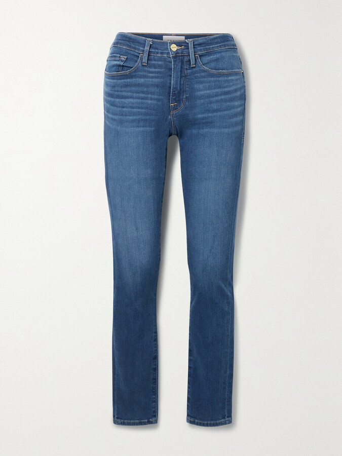 FRAME - Le Skinny De Jeanne Mid-rise Jeans - Blue