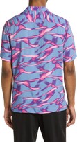 Thumbnail for your product : Open Edit Tie Dye Stripe Short Sleeve Button-Up Shirt