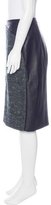 Thumbnail for your product : J. Mendel Leather & Tweed Pencil Skirt