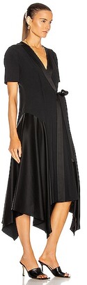 Loewe Asymmetric Wrap Dress in Black