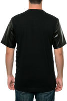 Thumbnail for your product : Square Zero SquareZero Tribal Print&Chenille Embroidery Artwork with Faux Leather Short Sleeve T-shirt