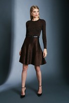 Thumbnail for your product : Karen Millen Sparkle Knit Rib Crew Neck Skater Dress