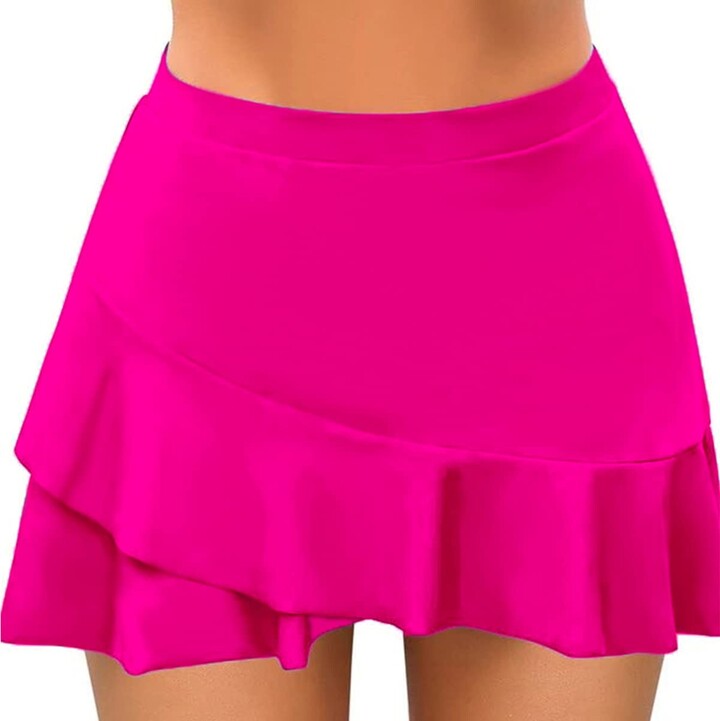 Mecfiino Womens Bathing Suit Bottoms Ruffle Swim Skirt with Builtin