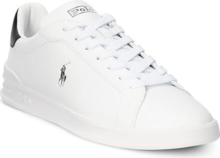Polo Ralph Lauren Heritage Court II Leather Sneaker Men's Shoes White/Black Nappa Leather : 13 D - Medium