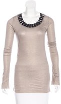 Thumbnail for your product : Thomas Wylde Silk-Trimmed Embellished Top