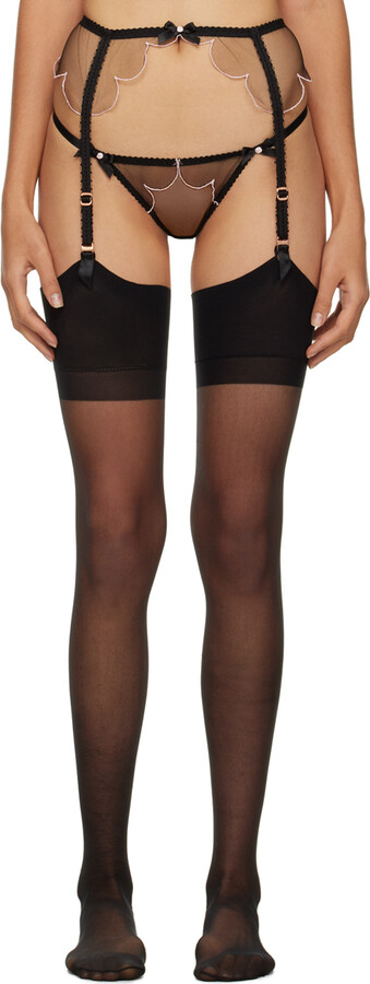 Agent Provocateur Black Lorna Garter Belt ShopStyle Lingerie