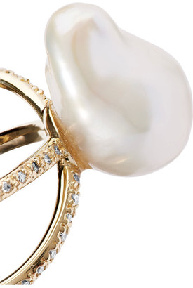 Mizuki 14-karat Gold, Pearl And Diamond Ring