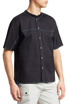 Madison Supply Baseball Collar Short-Sleeve Shirt