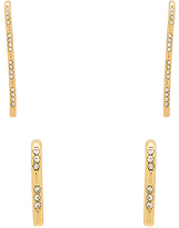 Thumbnail for your product : Luv Aj Scattered Pave Hook Earrings in Metallic Gold.