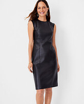 Thumbnail for your product : Ann Taylor Faux Leather Cap Sleeve Sheath Dress
