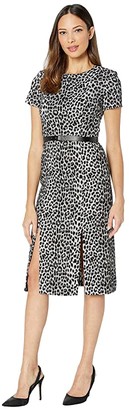 anne klein dot print midi dress
