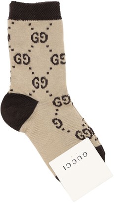Gucci Gg Supreme Logo Cotton Knit Socks