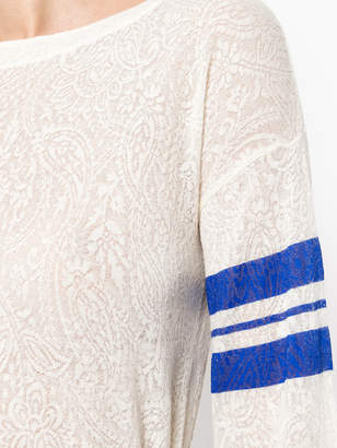 Bellerose contrast-sleeve embroidered top