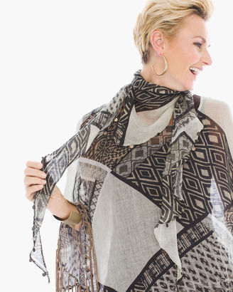 Chico's Ikat Frame Triangle Scarf