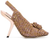 Thumbnail for your product : Marco De Vincenzo Floral Appliqué Knitted Sandals