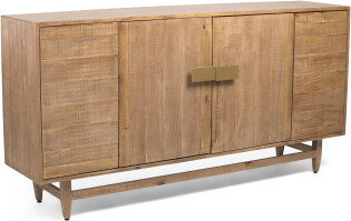 TJMAXX 80X40.5 Mid Modern Natural 4 Door Sideboard Table