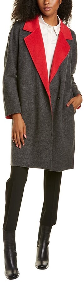 Lafayette 148 New York Womens Black Warm Winter Midi Coat Outerwear M BHFO 2754