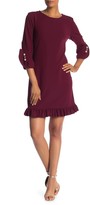 Thumbnail for your product : SL Fashions Long Sleeve Pearl Detail Ruffle Dress