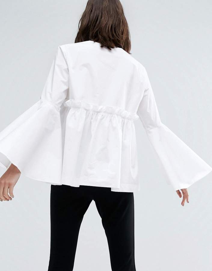 ASOS Ruffle Yoke Bell Sleeve Top ShopStyle