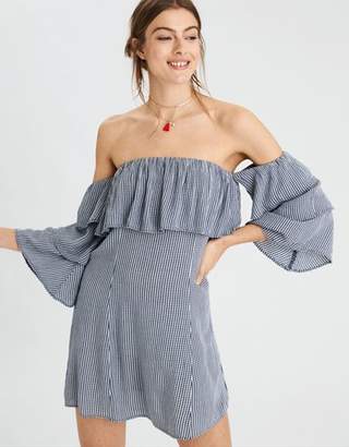 American Eagle Outfitters AE Triple Ruffle Off-The-Shoulder Dress