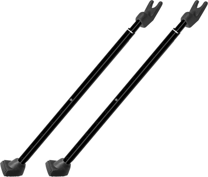 Security Man 51" Adjustable 2 Door Knob & Sliding Door Black Security Bar