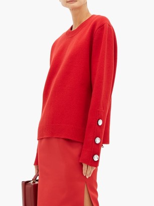 No.21 Crystal-embellished Wool-blend Sweater - Red