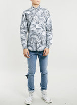 Thumbnail for your product : Topman Mono Palm Print Long Sleeve Shirt