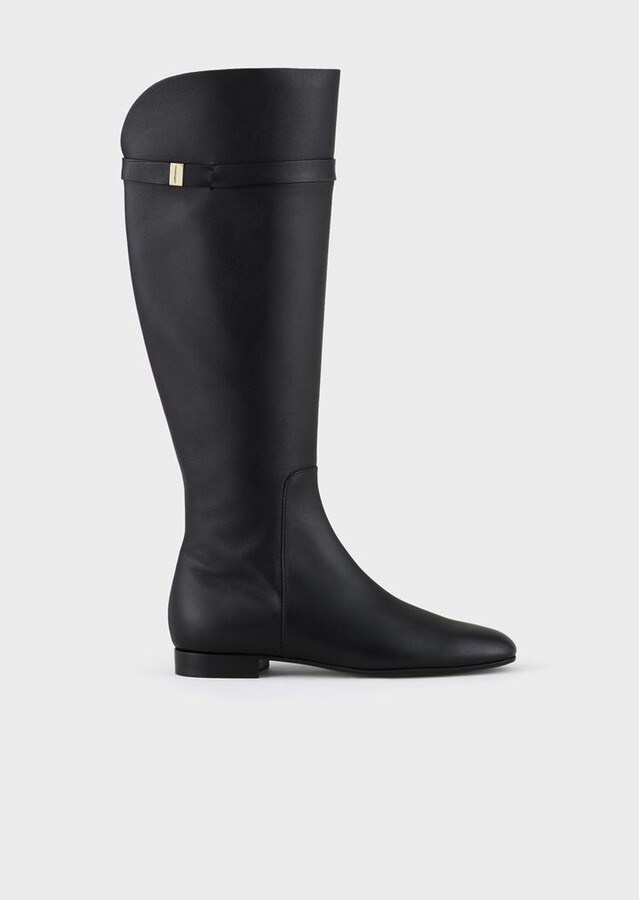 Giorgio Armani Leather Ankle Boots With 