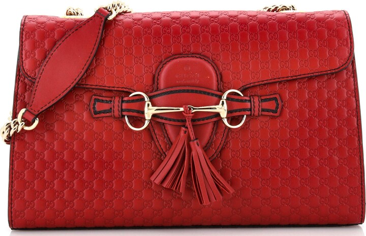Gucci Emily Chain Flap Bag (Outlet) Microguccissima Leather Medium