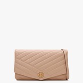 Thumbnail for your product : Tory Burch Kira Chevron Devon Sand Leather Clutch Bag