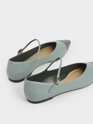 Charles & Keith Two-Tone Pointed Toe Mary Jane Flats