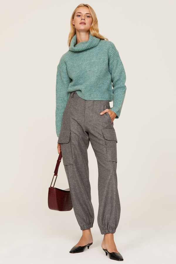 Thakoon x RTR Cropped Chunky Sweater Blue