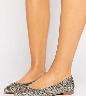 ASOS Design LACEY Wide Fit Pointed Ballet Flats