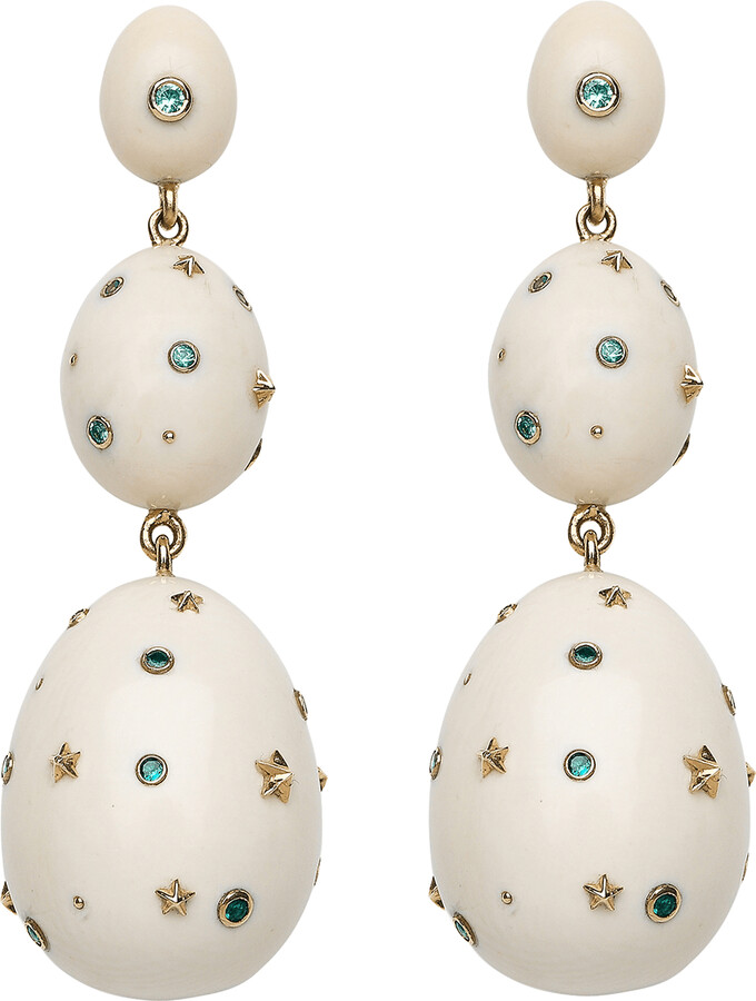 Bibi van der Velden Blue Sapphire Mammoth Egg Earrings