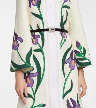 ベルト ROGER VIVIER FLOWER STRASS BUCKLE SATIN BELT Roger Vivier Flower Strass satin belt - ShopStyle