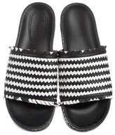 Thumbnail for your product : Sigerson Morrison Leather Round-Toe Slide Sandals